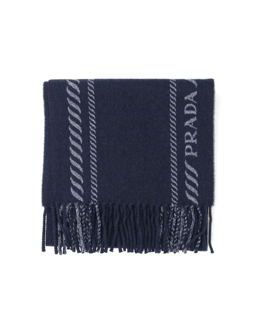 Sciarpa In Lana Vergine E Cashmere di Prada in Blue da Uomo