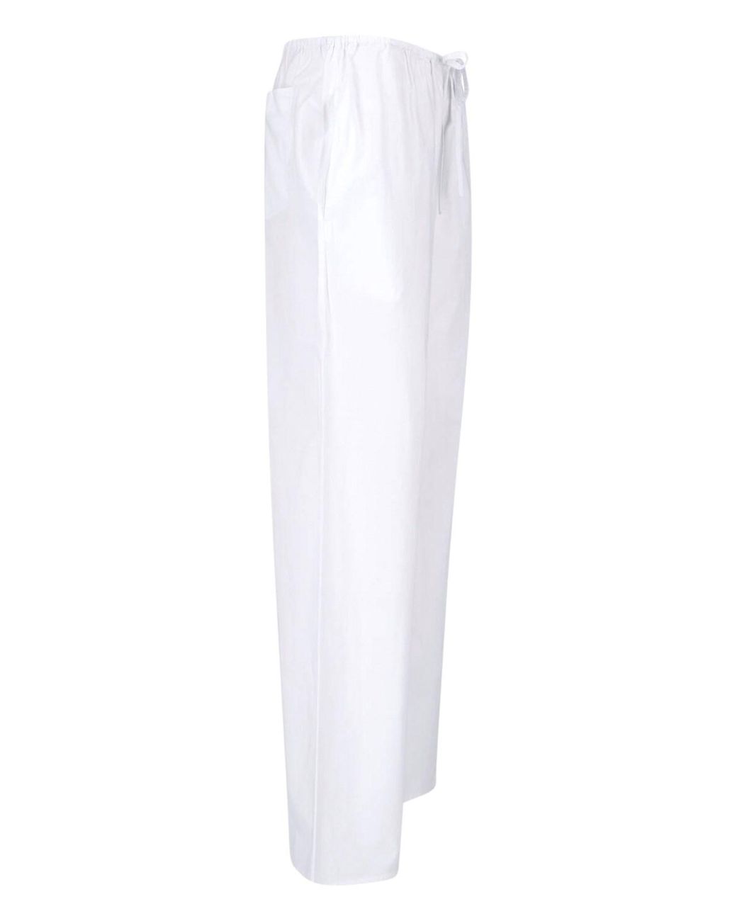 Matteau White Relaxed Wide-Leg Elastic Trousers