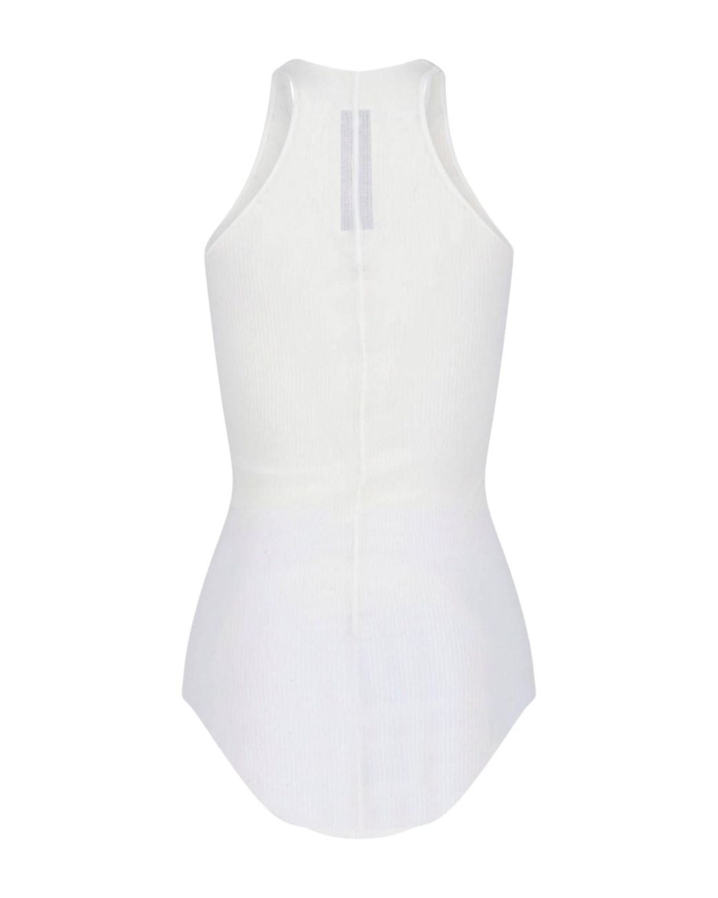 Rick Owens White Ribbed Tank Top