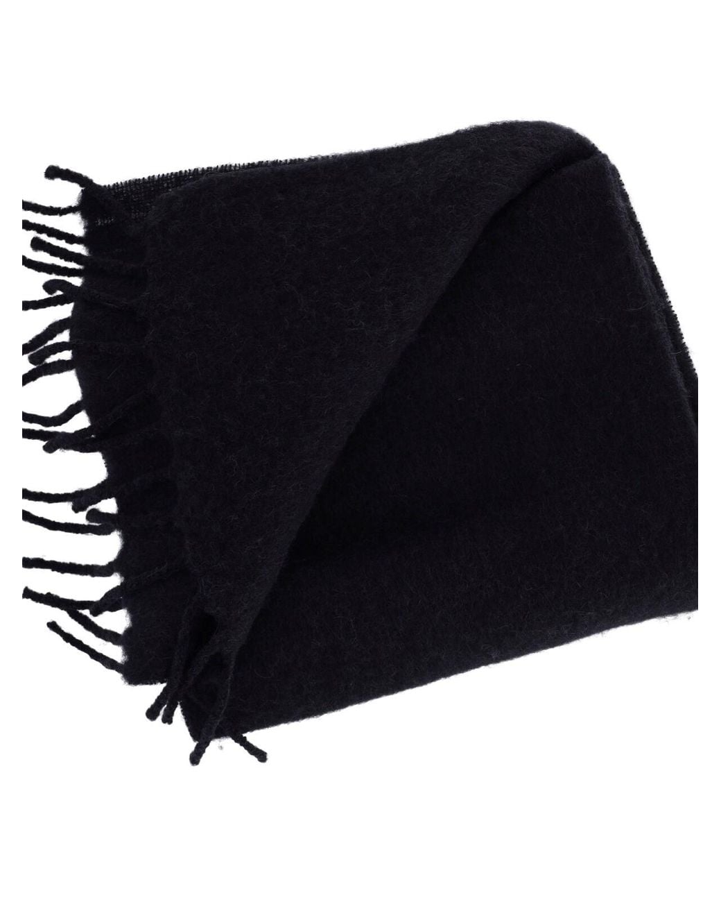 Maison Kitsuné Black Alpaca Blend Scarf for men