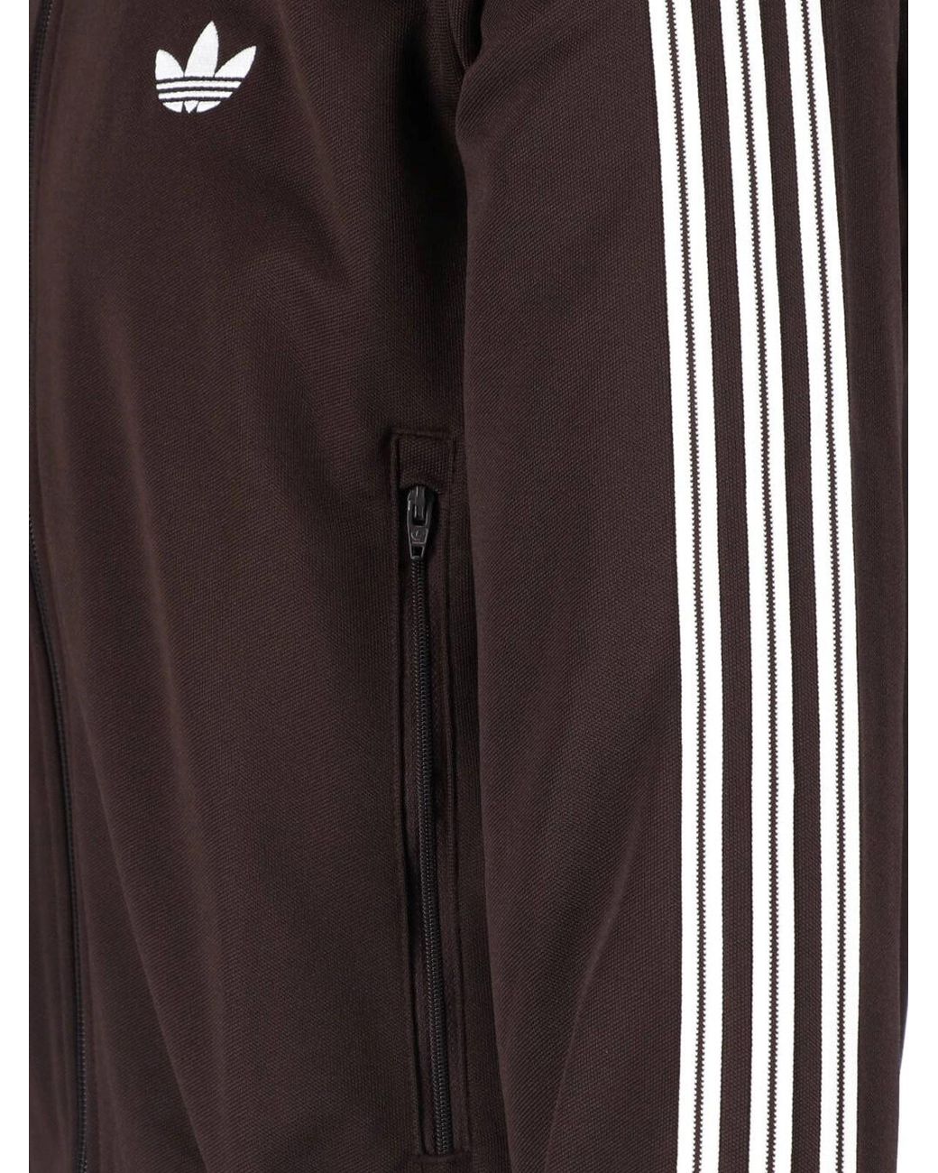 Adidas Brown Zip Hoodie "Firebird" for men