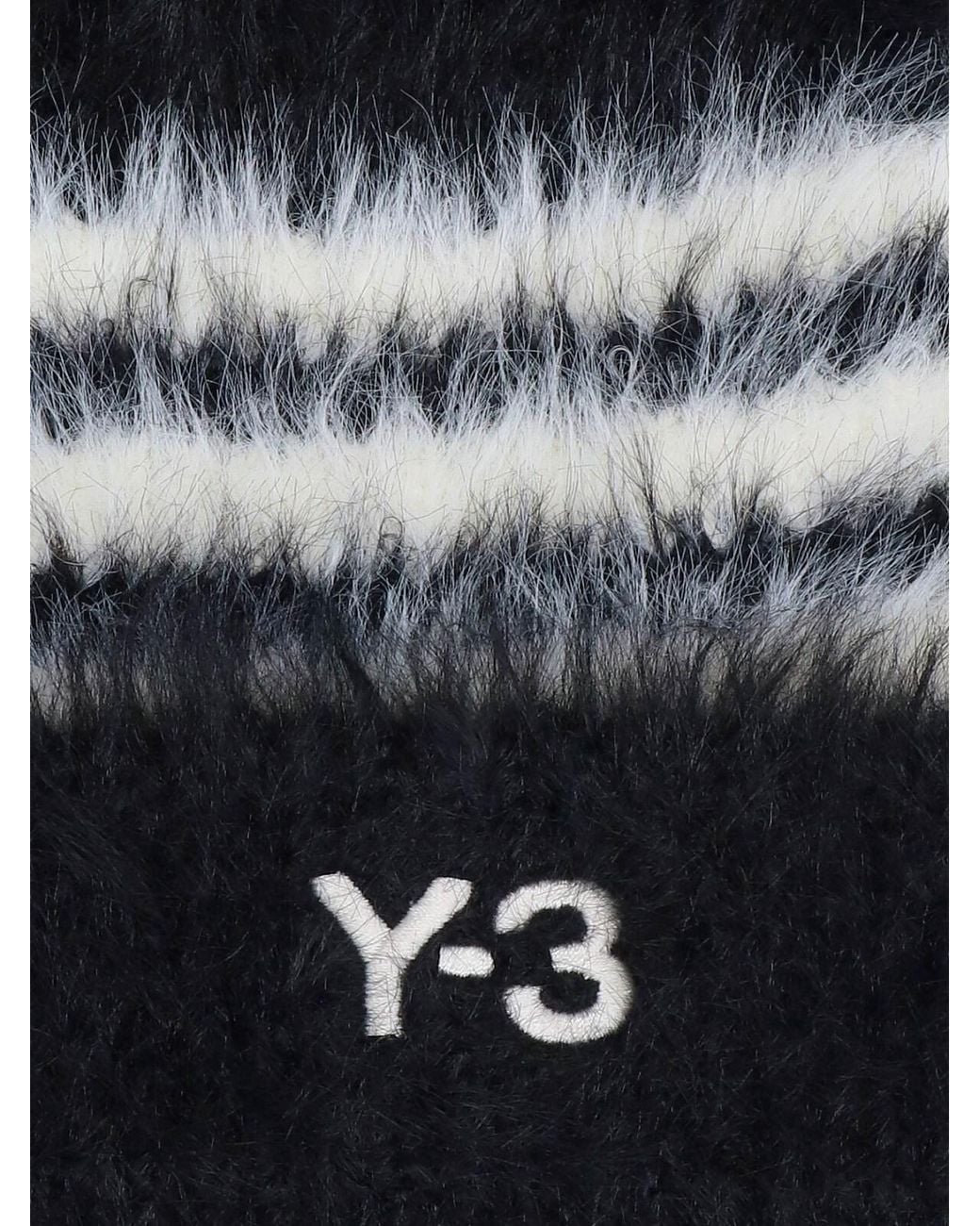 Y-3 Black Beanie "3 Stripes"