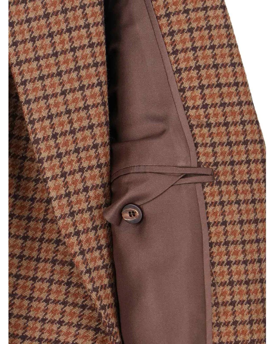 Chloé Brown Checked Wool-Blend Blazer