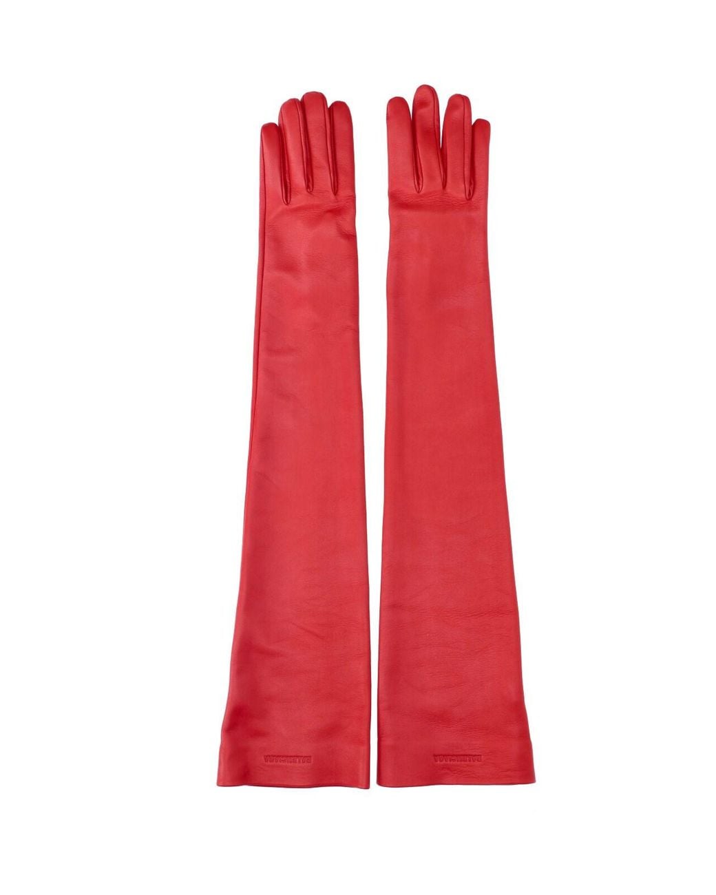 Balenciaga Red Lambskin Gloves