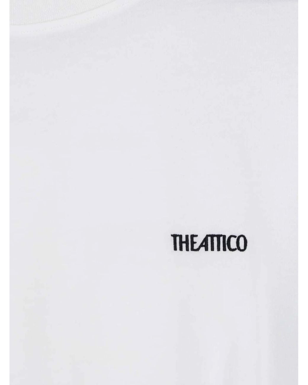 The Attico White Short-Sleeve T-Shirt With Curved Cutout Detail