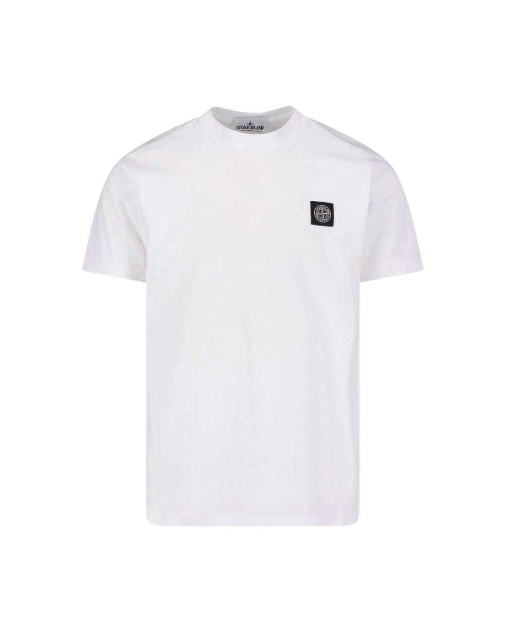 Stone Island White T-Shirt Logo for men