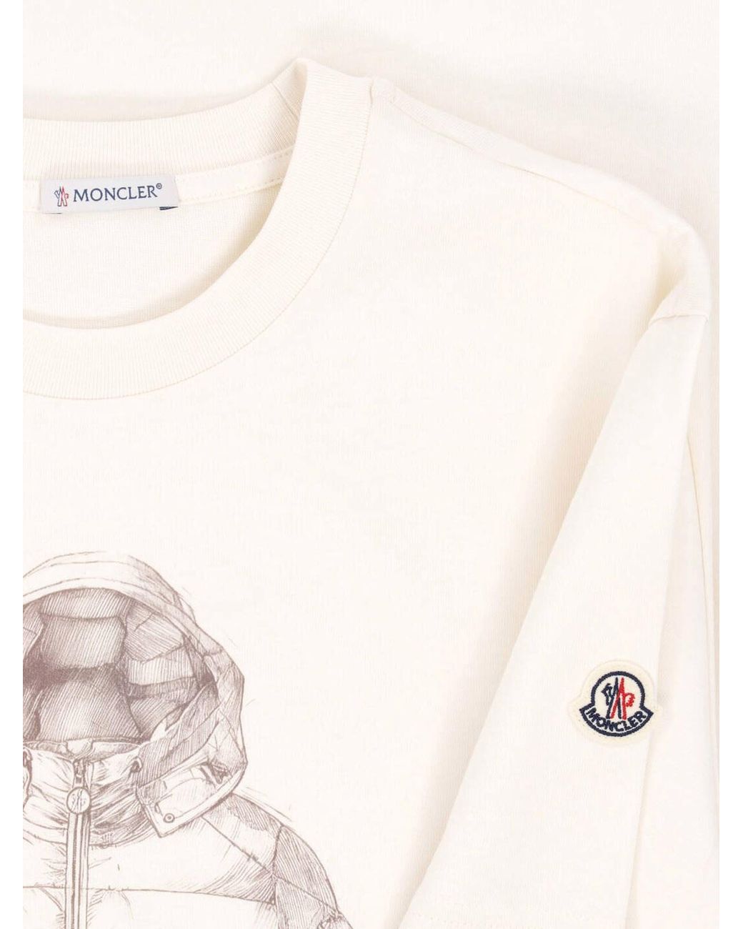 Moncler White T-Shirt Logo for men
