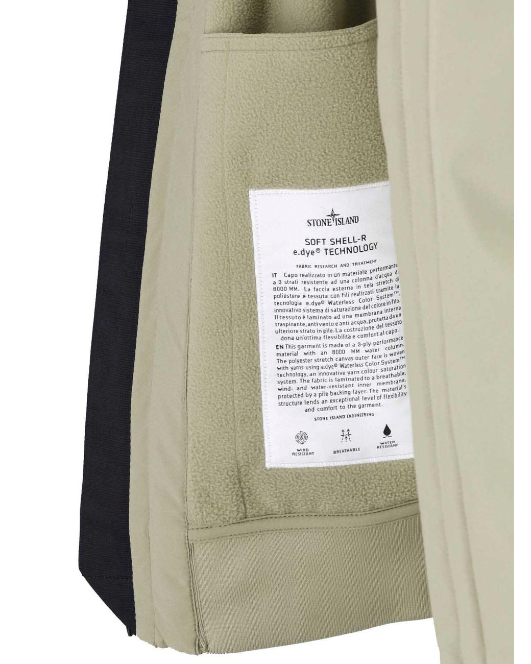 Stone Island Green Hooded Jacket "Softshell-R_E.Dye" for men