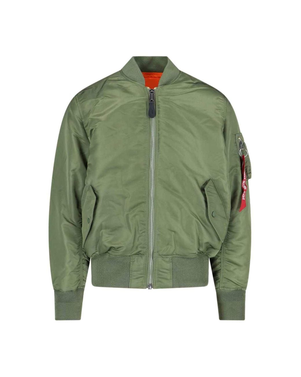 Alpha Industries Green Reversible Bomber Jacket “Ma-1” for men