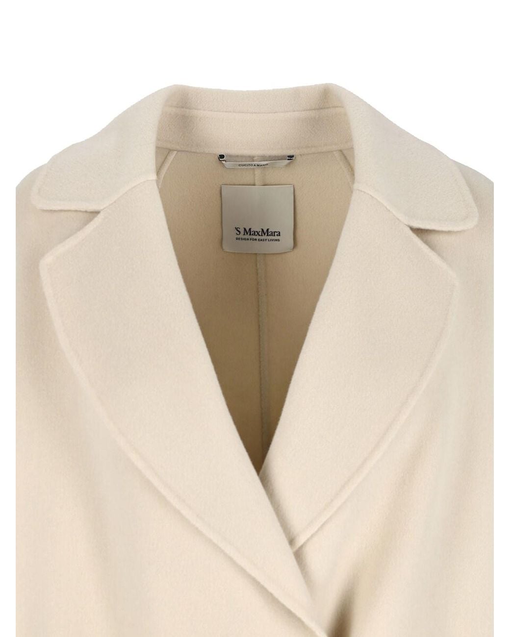Max Mara Natural Virgin Wool Coat Arona