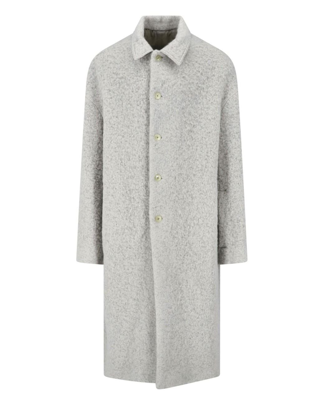 Rick Owens Gray Alpaca Blend Coat for men