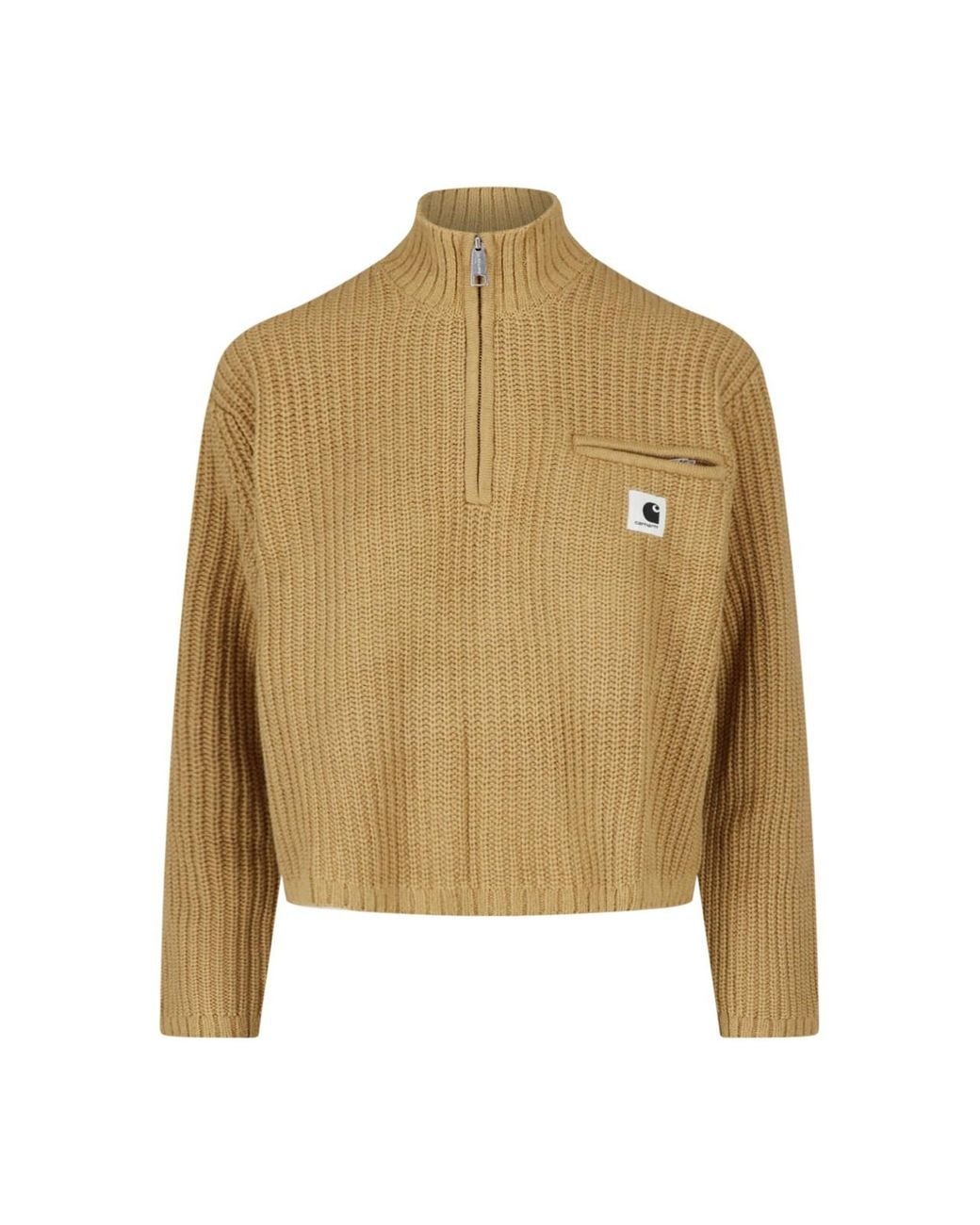 Carhartt Natural Half-Zip Ribbed Knit Sweater