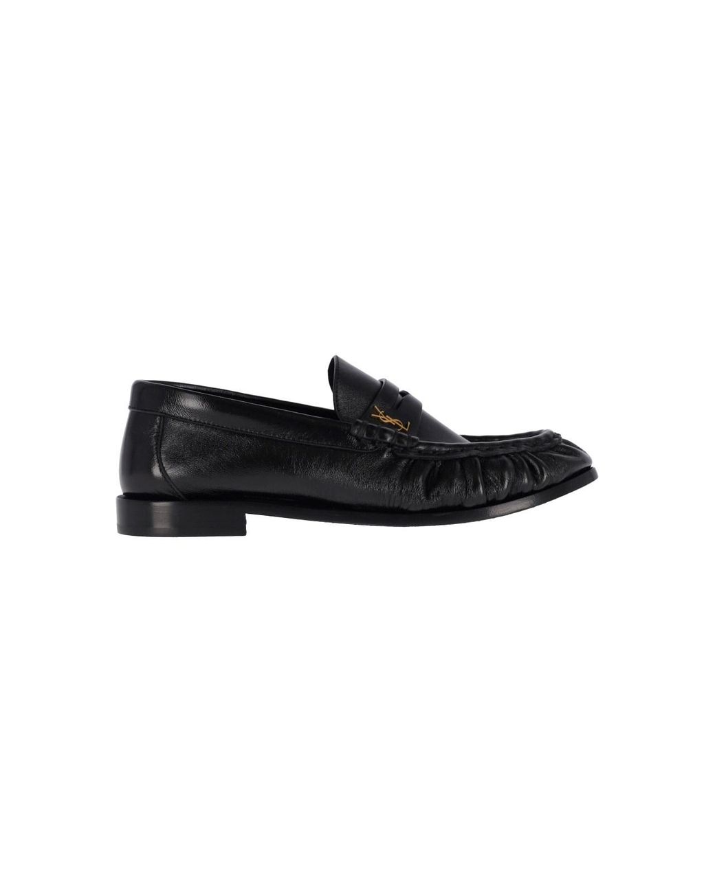 Saint Laurent Black Leather Fringe Loafers