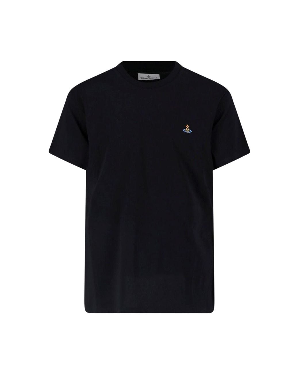 Vivienne Westwood Black Orb Logo Cotton T-Shirt for men
