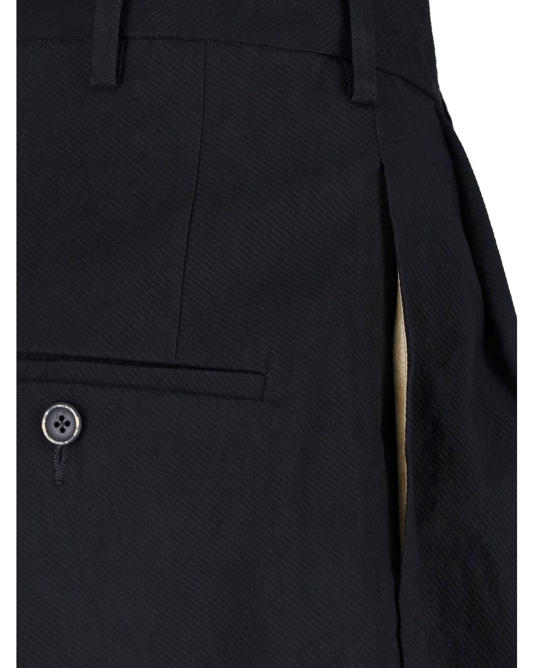 Uma Wang Blue High-Waisted Wide-Leg Linen Trousers