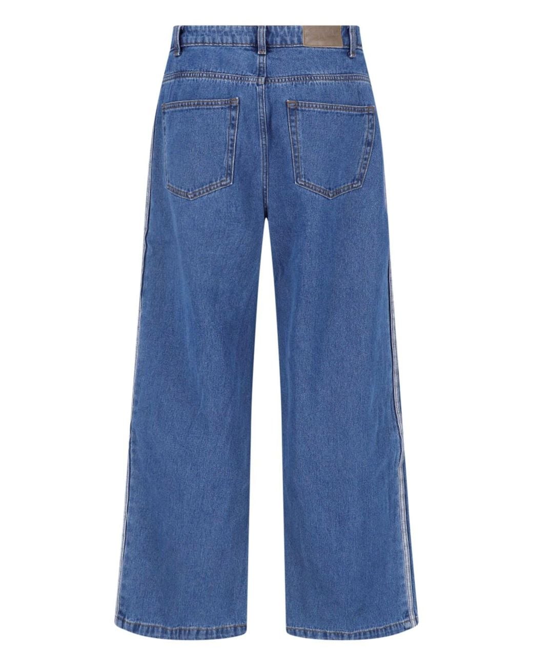 Adidas Blue Wide-Leg Denim Jeans With Logo Detail for men
