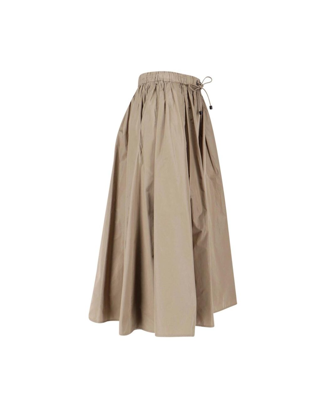 Max Mara Natural Midi Skirt With Drawstring