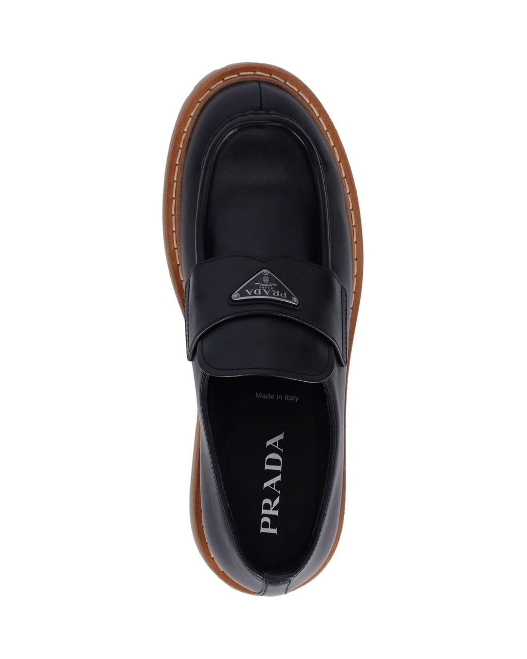 Prada Black Flat Shoes Calf Leather for men
