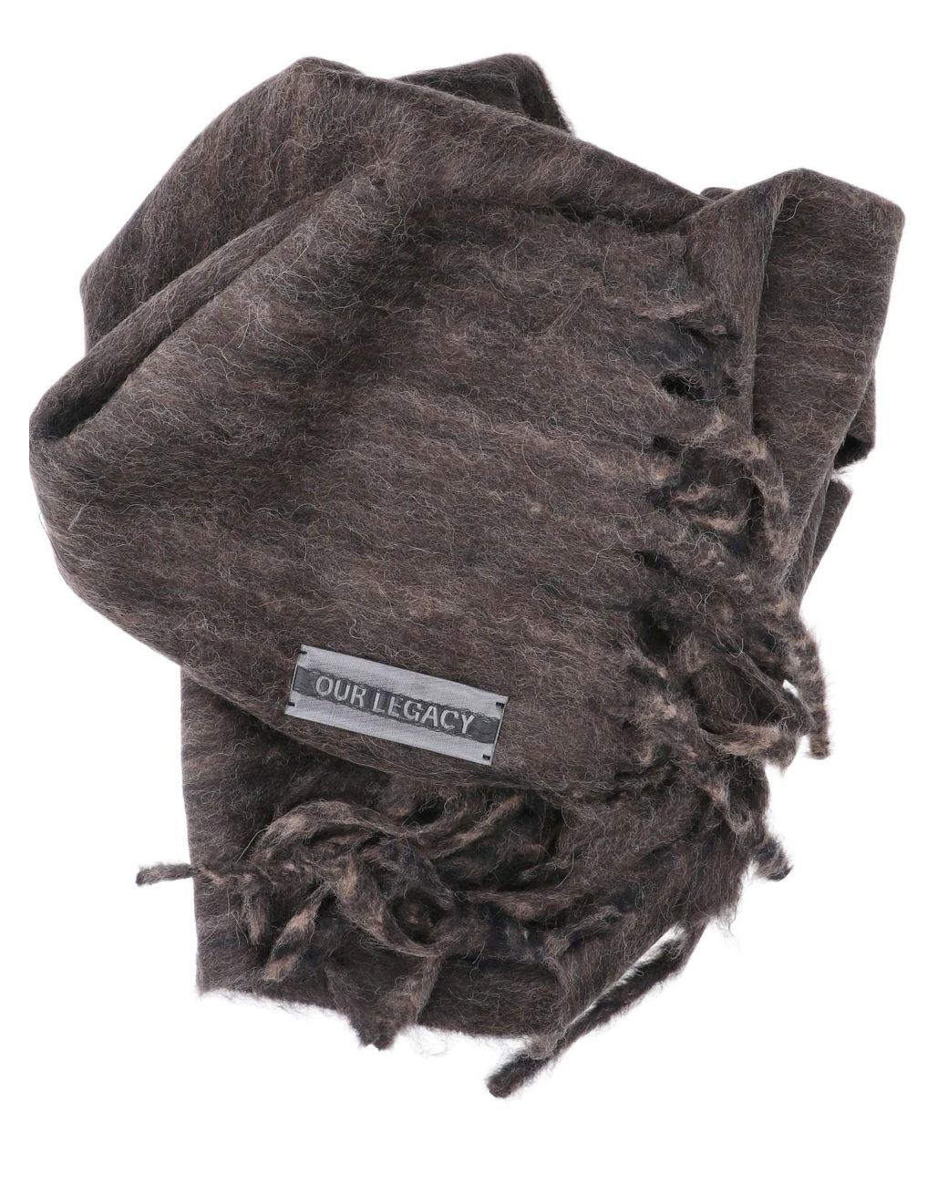 Our Legacy Brown Fringed Brushed Scarf