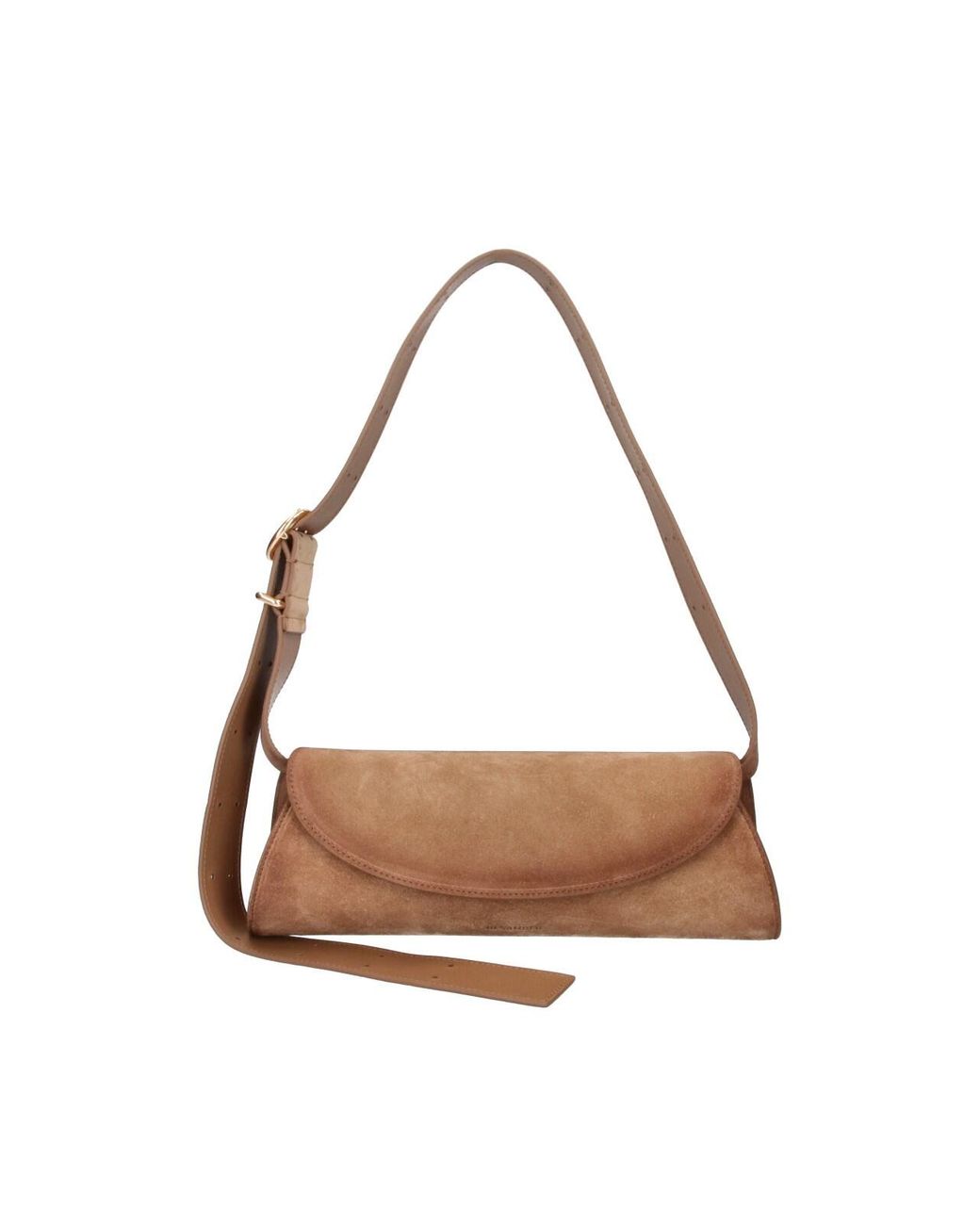 Jil Sander White Suede Shoulder Bag With Flap