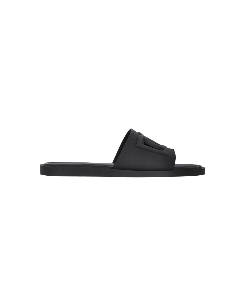 Dolce & Gabbana Black Slide Sandals "Beachwear" for men
