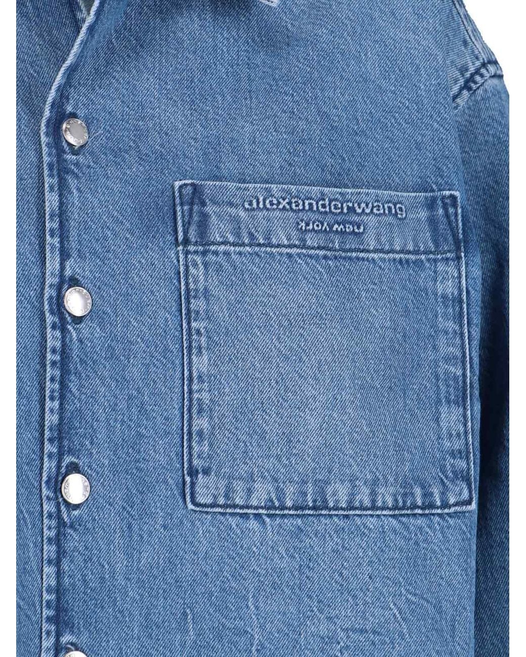 Alexander Wang Blue Crop Shirt
