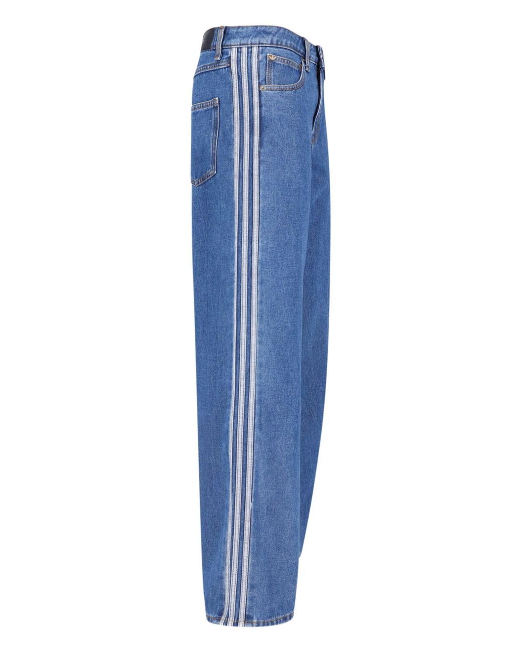 Adidas Blue Wide-Leg Denim Jeans