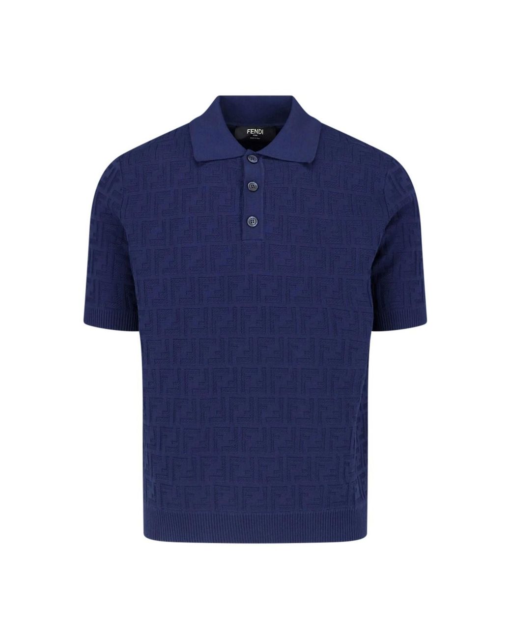 Fendi Blue Logo Polo Shirt for men