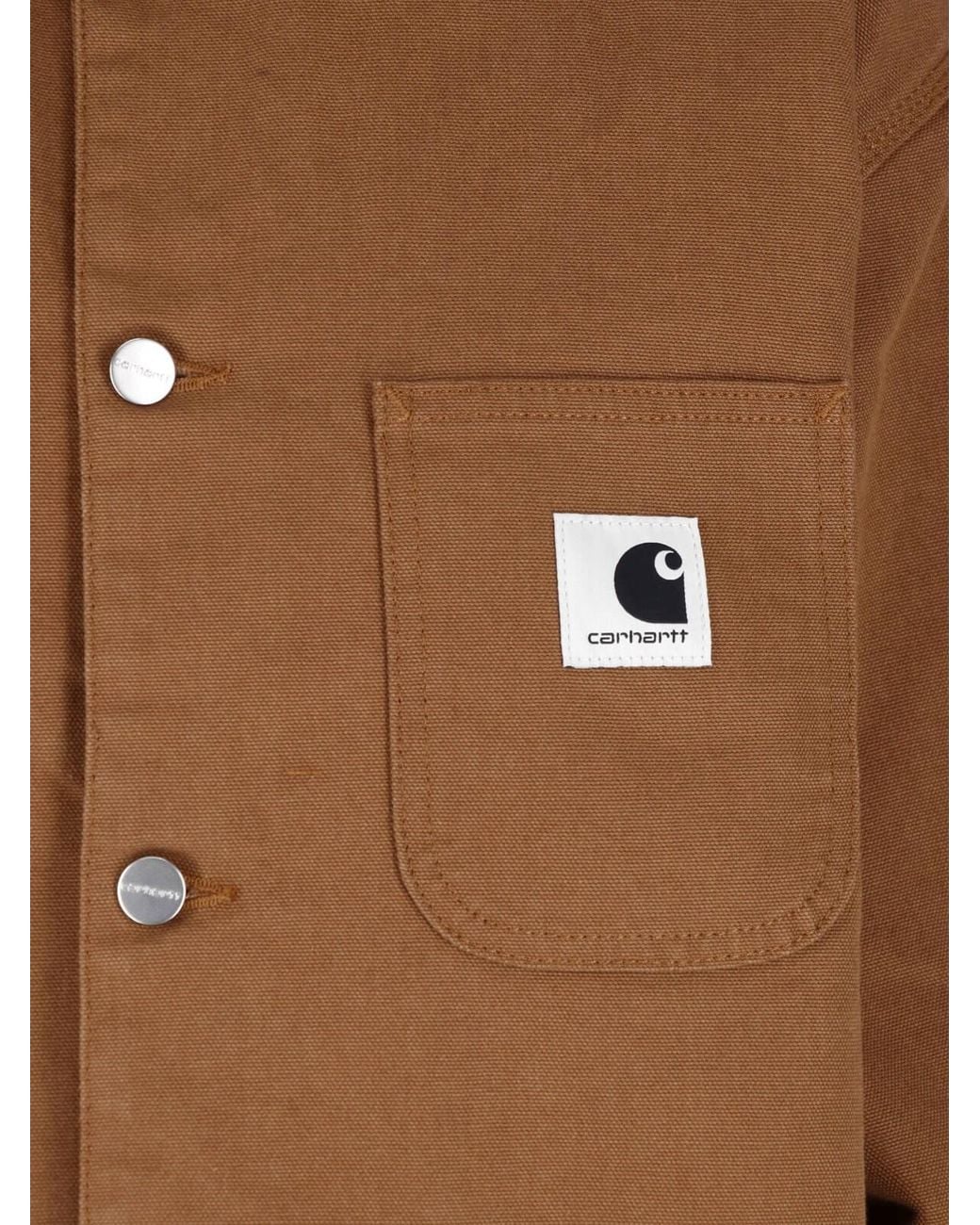 Carhartt Brown Canvas Chore Jacket With Corduroy Collar