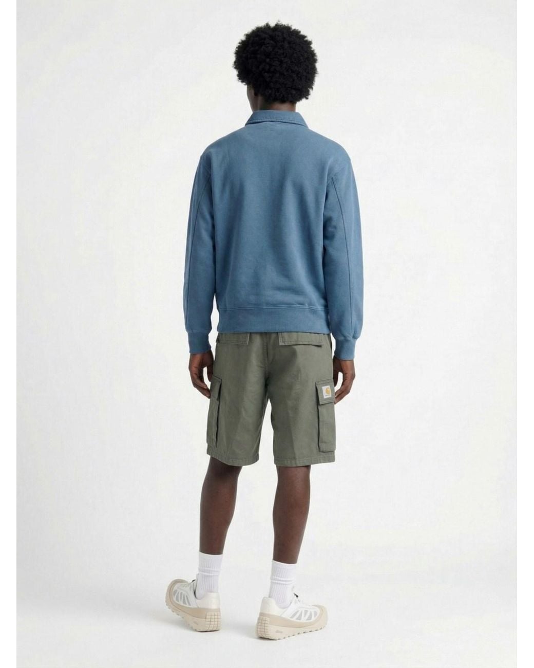 Carhartt Blue Sweatshirt Half Zip Detroit for men