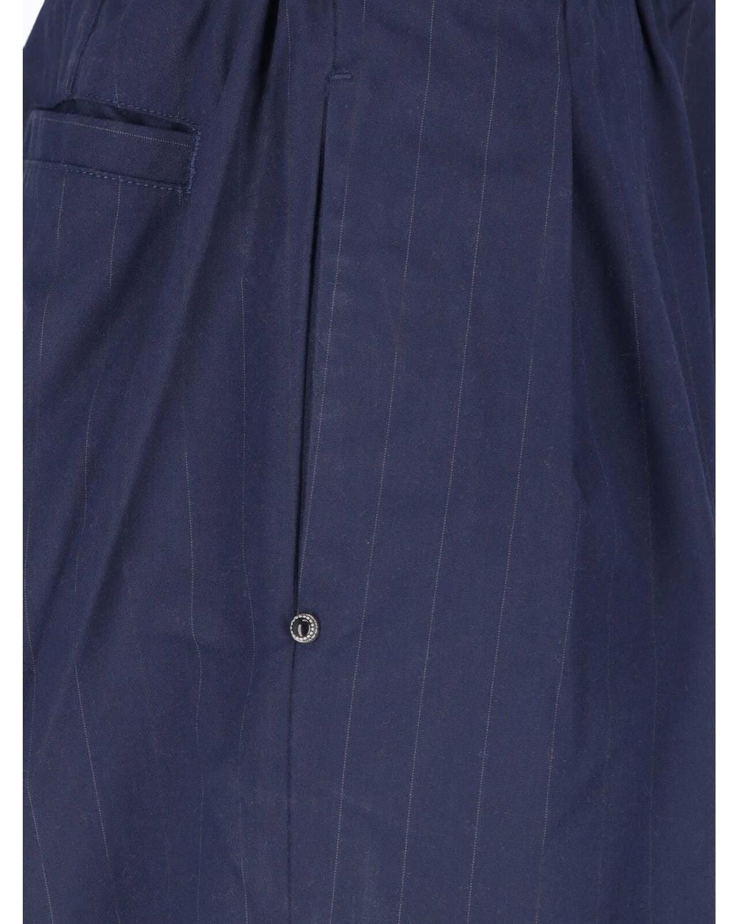 White Sand Blue Straight-Leg Trousers With Belt for men
