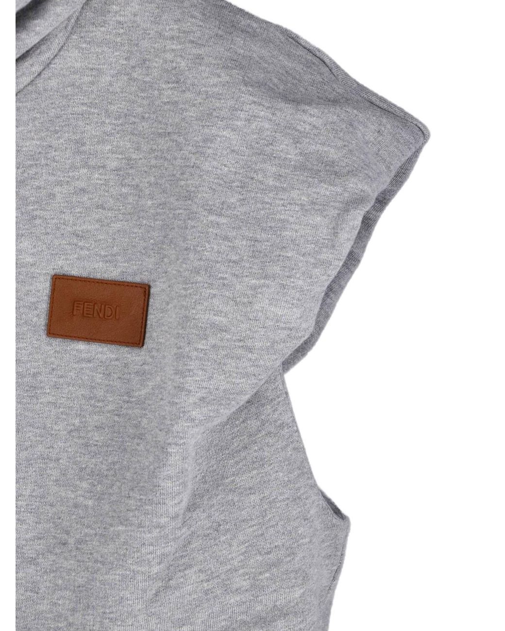 Fendi Gray Crop Sweatshirt