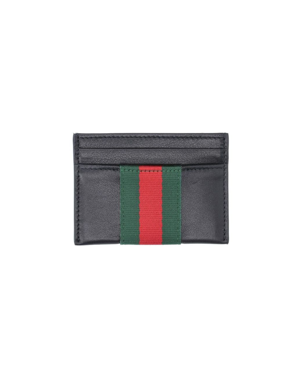 Gucci Black Card Holder "Web Trademark" for men