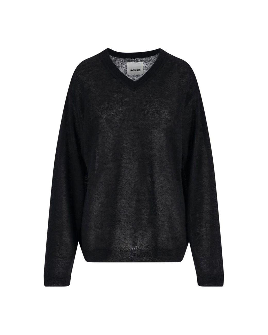 MYTHINKS Black Alpaca Blend Sweater
