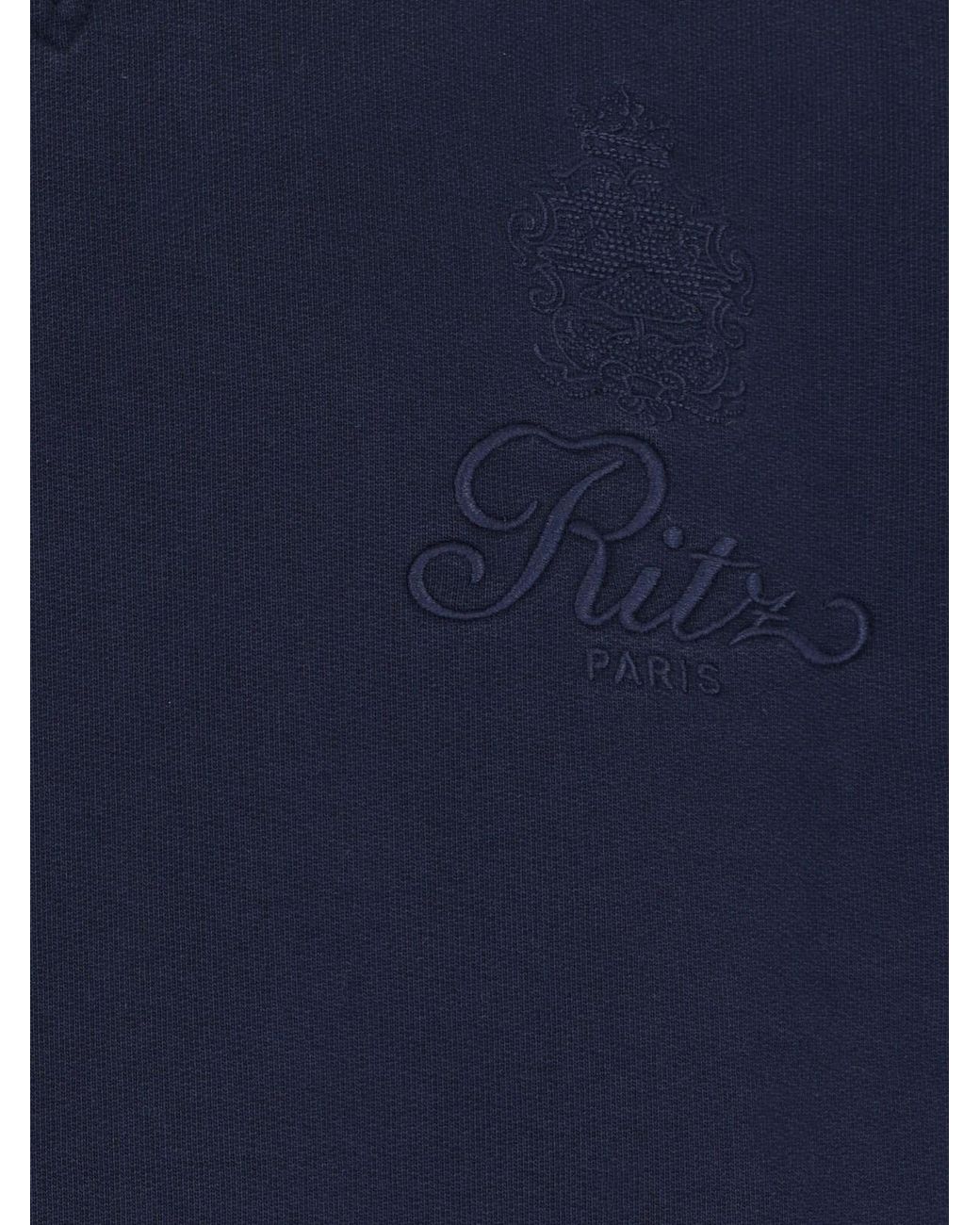 FRAME Blue Embroidered Logo Sweatshirt
