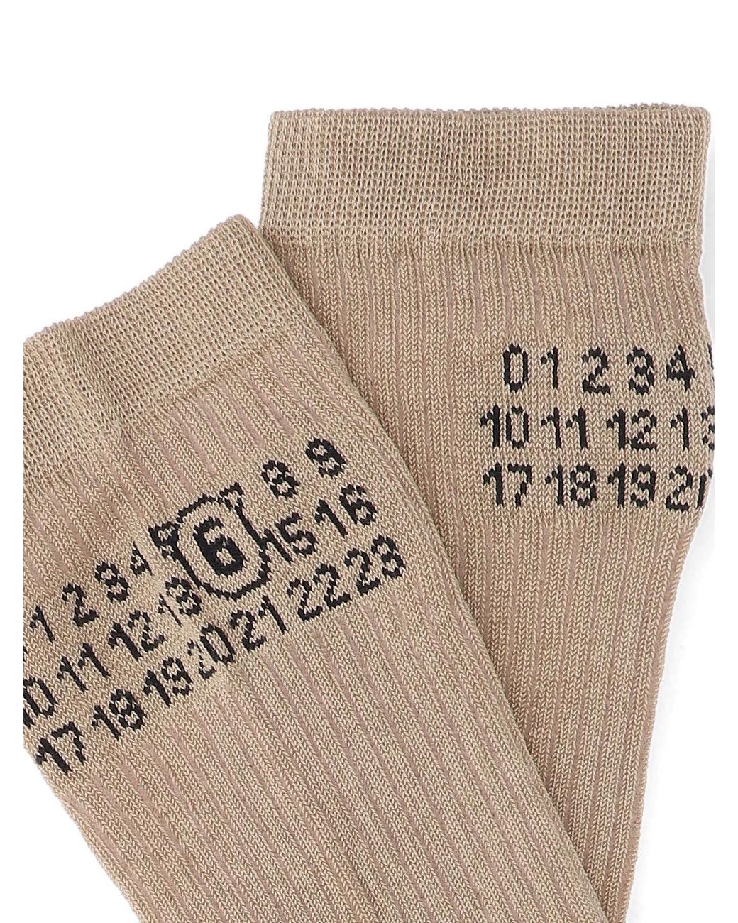 MM6 by Maison Margiela White 'Numeric' Socks