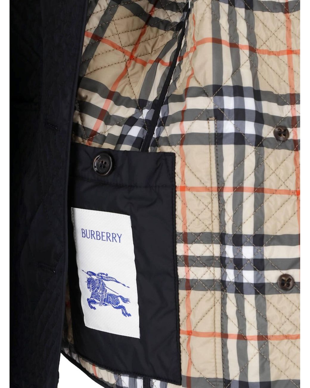 Burberry Blue Quilted Button-Front Jacket