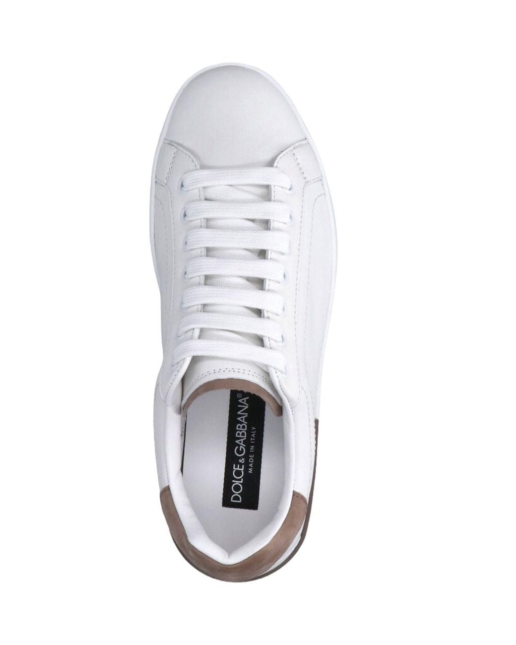 Dolce & Gabbana White Leather Low-Top Sneaker for men
