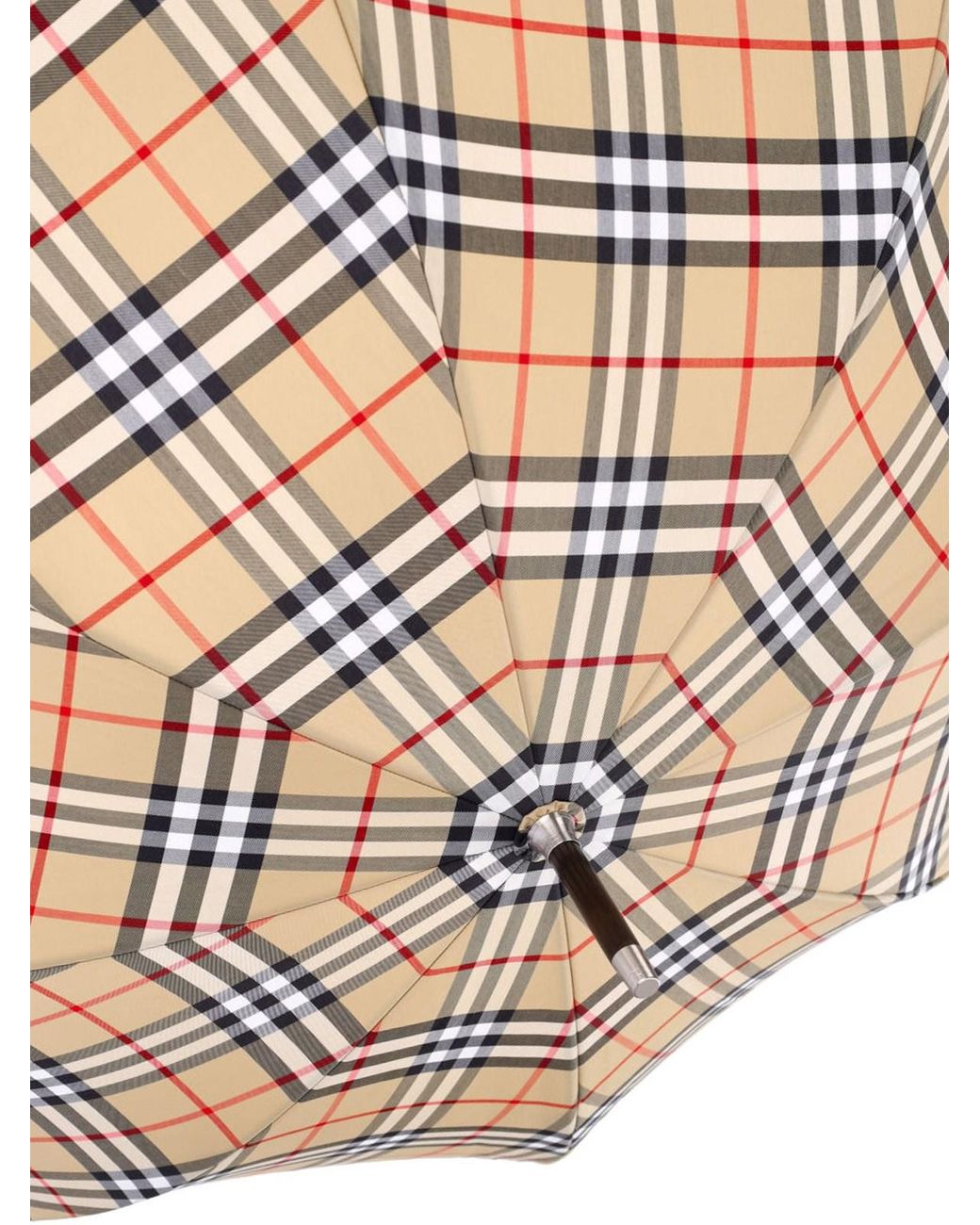 Burberry White Walking Umbrella "Check"