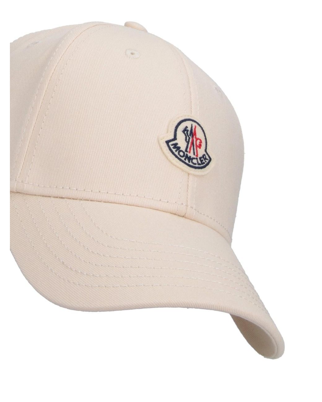 Moncler White Logo Patch Baseball Cap