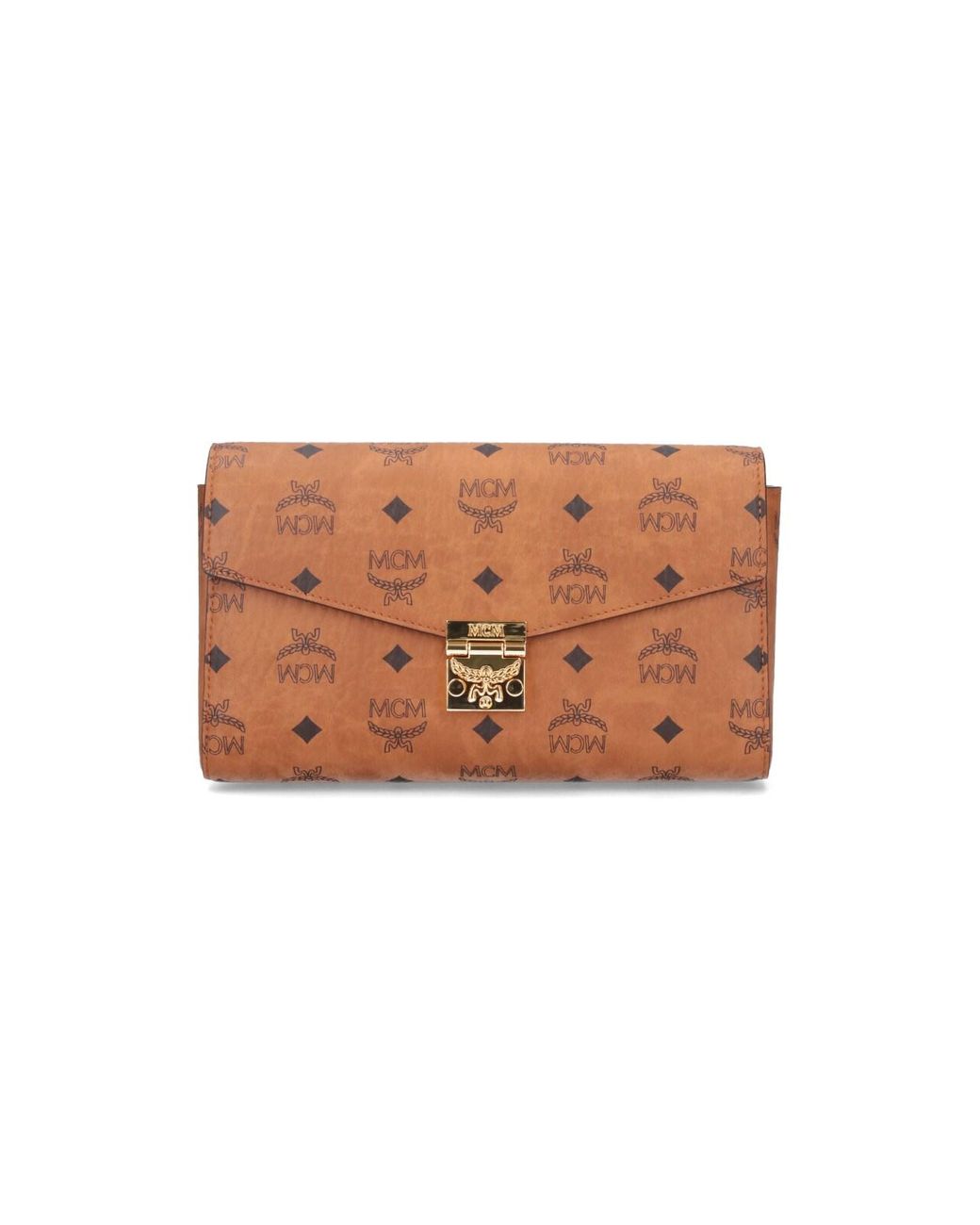 MCM White Style Cowhide-Trim Shoulder Bag