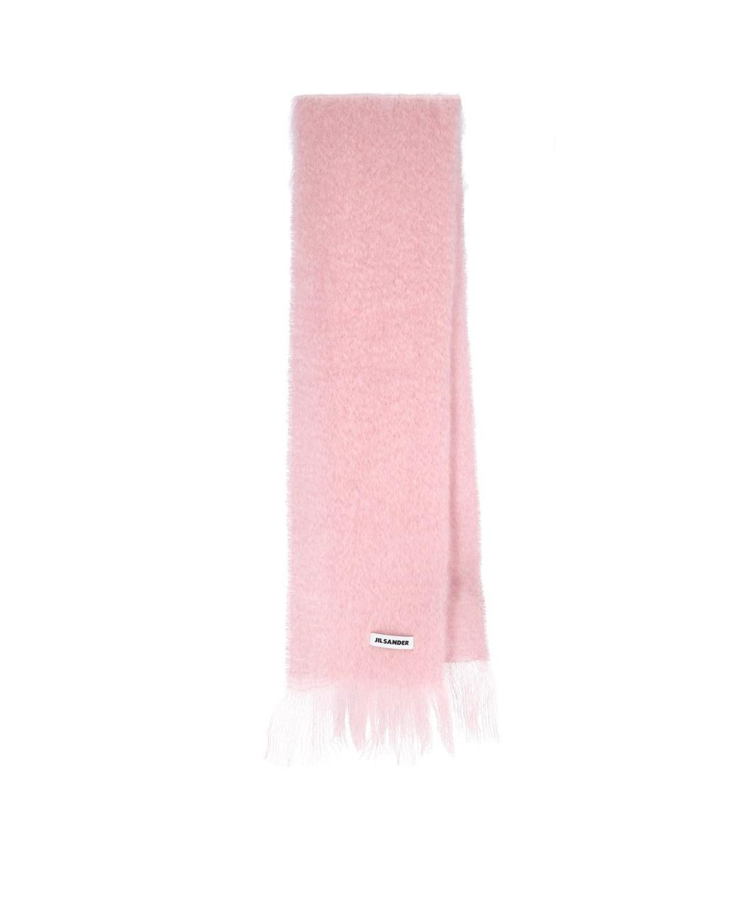 Jil Sander Pink Soft Brushed Fringe Scarf