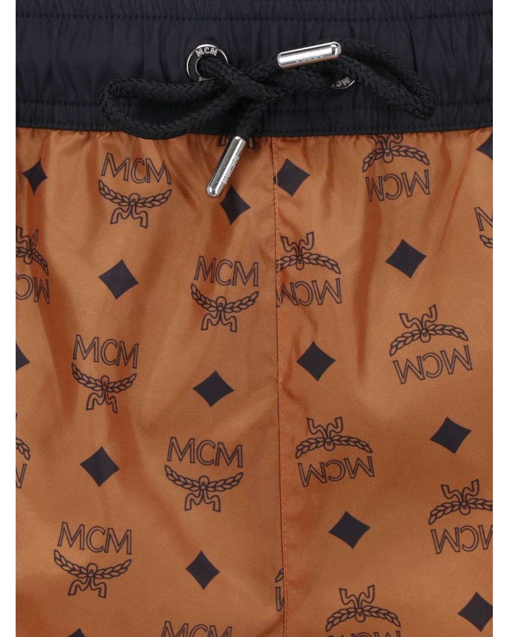 MCM White Printed Swim Shorts for men