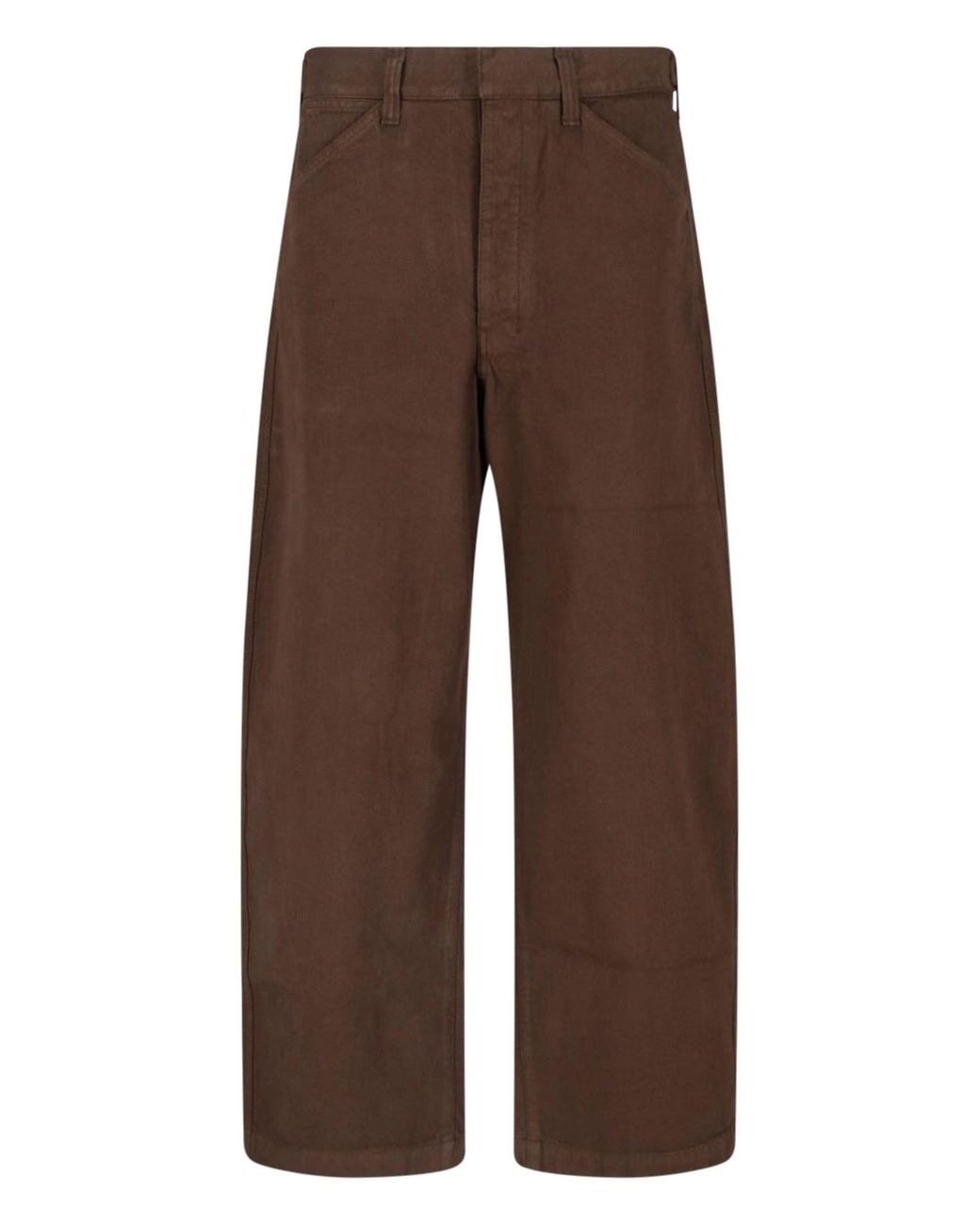 Lemaire Brown Wide-Leg Cotton Twill Trousers for men