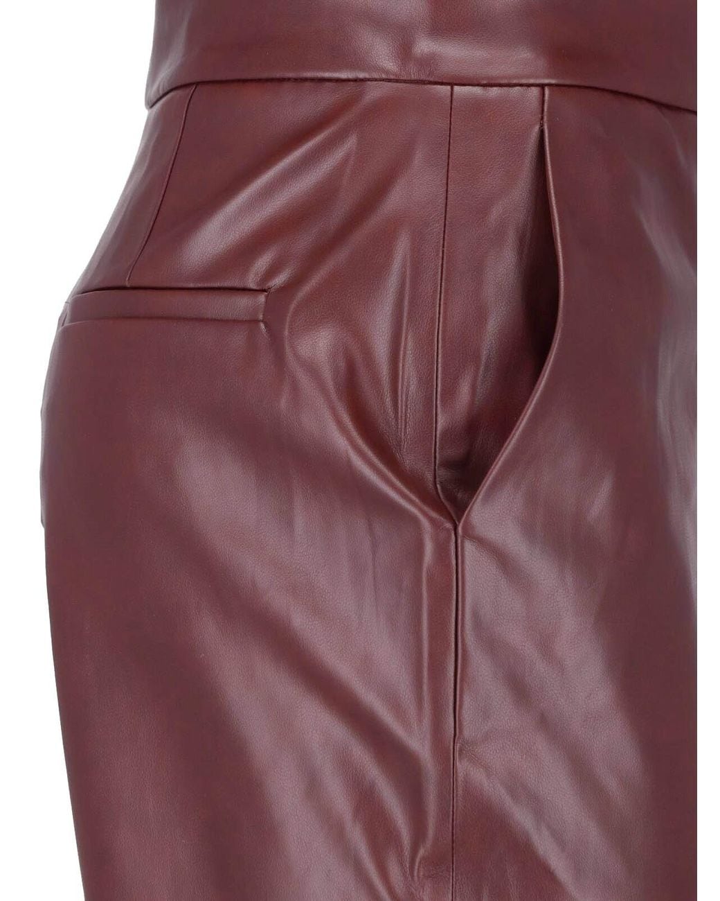 Calvin Klein High-Waisted Flared Faux Leather Trousers