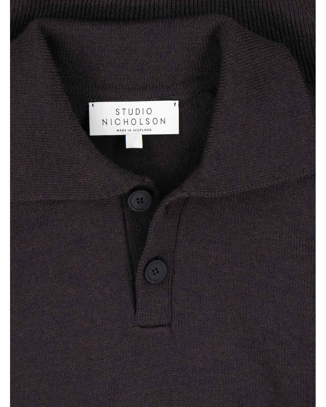 Studio Nicholson Blue Merino Wool Polo Sweater for men