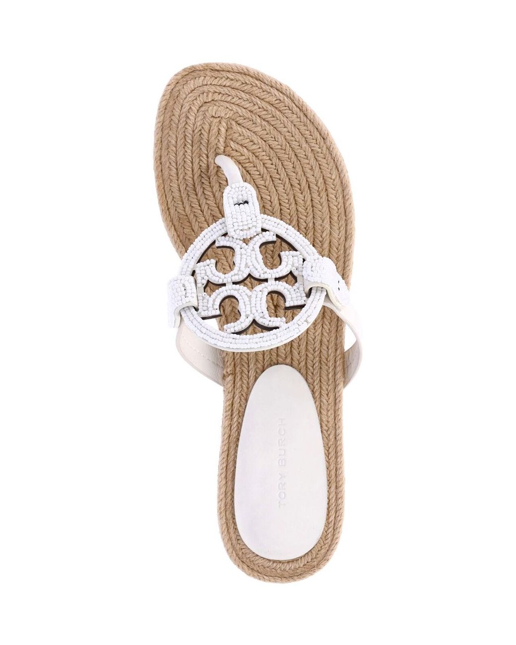 Tory Burch White Espadrille Thong Sandals