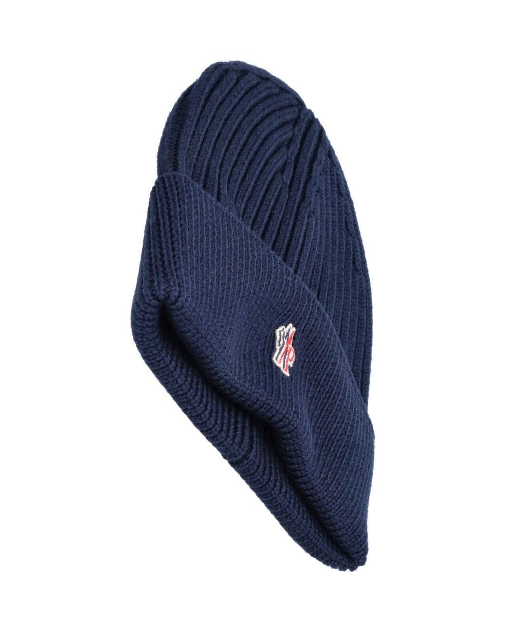 Moncler Blue Virgin Wool Beanie for men