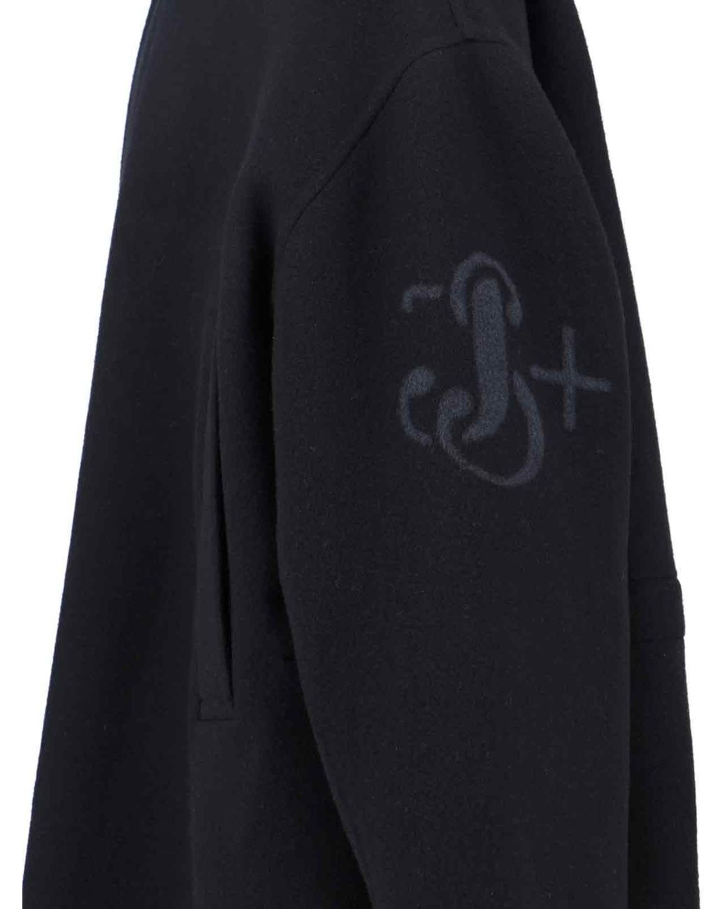 Jil Sander Blue Virgin Wool Coat With Logo Detail for men
