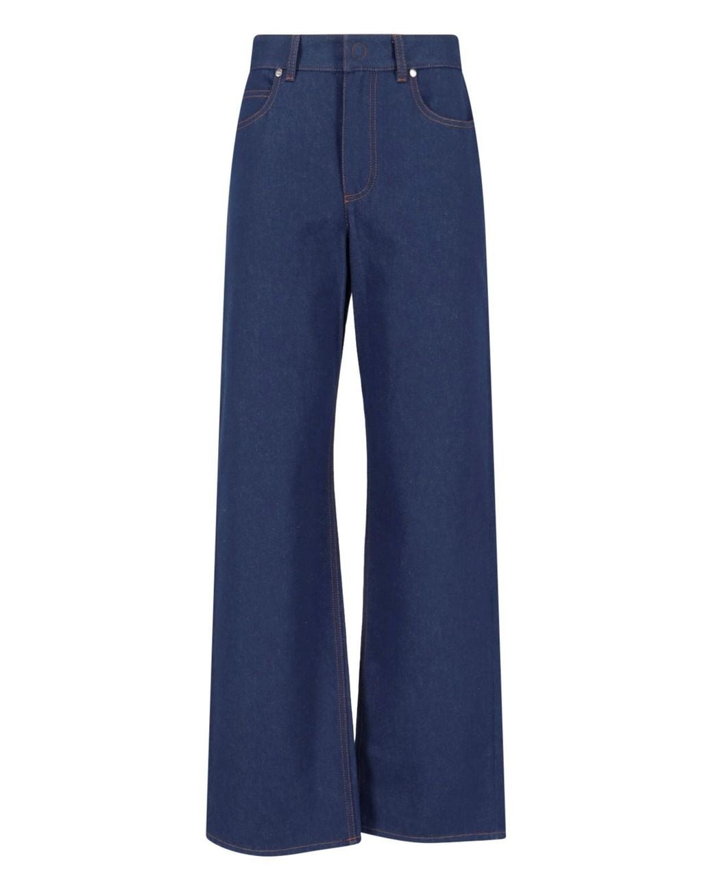 Fendi Blue Wide Leg "Ff" Jeans